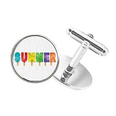 Imagem de DIYthinker Abotoaduras de verão com botão redondo para picolés e sorvete