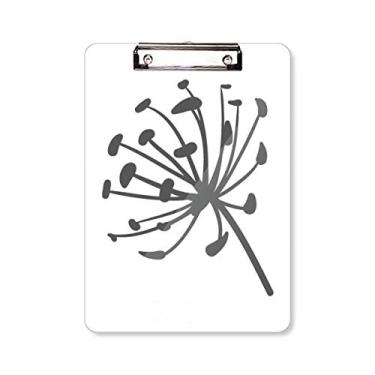 Imagem de Planta dente-de-leão flores silhueta prancheta pasta bloco de escrita placa de apoio A4