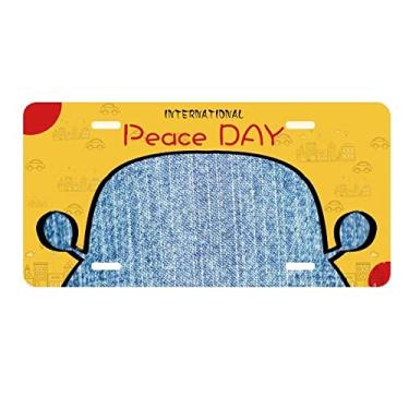 Imagem de DIYthinker Jeans Jean Cowboy Forro Têxtil Placa de Licença Etiqueta Decoração de Carro Dia da Paz