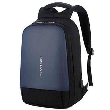 Imagem de Mochila de ombro para notebook bolsa de ombro impermeável pano oxford masculino multifunções USB mochila, alça de ombro ajustável