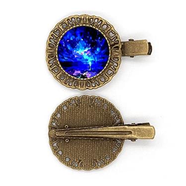 Imagem de Lindo prendedor de cabelo Crystal Sky Space Hairpin Headdress broche prendedor de cabelo