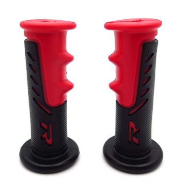 Imagem de NBX-(4077) Sport Bike Dirt Bike Motocycle"R" Gravado Gel Style Hand Grips RED Compatível com MOTORCYCLE APRILLA BMW DUCATI TRIUMPH YAMAHA Polaris Suzuki Yamaha (7/8" ESQUERDA 1" RIGHT)