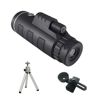 Imagem de Telescópio monocular 40x60, BAK4 HD Optics Prism Visor monocular de foco duplo com bússola/suporte para smartphone/tripé ajustável para observação de pássaros/passeios turísticos