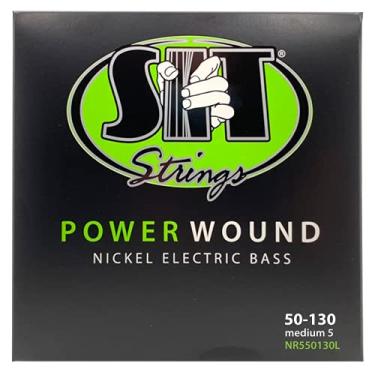 Imagem de SIT Strings Cordas para baixo de níquel Power Wound (S.I.T.), baixo de 5 cordas médio 50-130, NR550130L