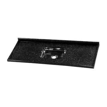 Imagem de Pia De Cozinha Roralit Granitado Com Cuba Em Inox 160Cm - 562508 Preto
