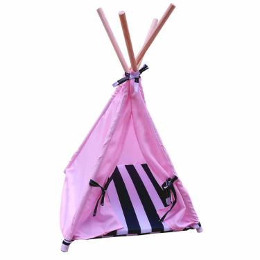 Imagem de Caminha Cabana Pet Toca Oca Tenda Cama Cachorro Gato M Rosa