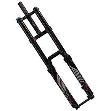 Imagem de JWCN Garfo de bicicleta Garfo dianteiro para bicicleta de neve, 27,5, 29 polegadas garfo frontal de ombro duplo eixo do tambor 200 mm de amortecimento de curso rebote liga de magnésio Mtb garfo de suspensão de bicicleta, 27,5 polegadas, atualizado