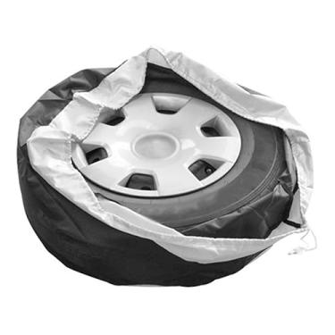 Imagem de ibasenice 4 Pcs roda capas de pneus capa de pneu tampa do pneu sobressalente carro capa protetora 210d
