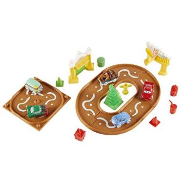 Imagem de Disney e Pixar Carros Brinquedos Mini Racers Calendário advento com 5 carros de brinquedo, peças de pista e mini-brinquedos acessórios 25 surpresas pa