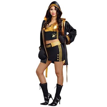 Imagem de Dreamgirl Fantasia feminina de campeã mundial, Preto/dourado, X-Large