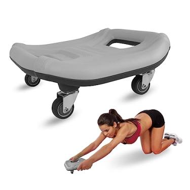 Imagem de unhg Rolo abdominal para treino abdominal, equipamento de exercício de roda de rolo abdominal para treino básico, rolo de roda abdominal para academia em casa, equipamento de treino abdominal para exercício abdominal (cinza)
