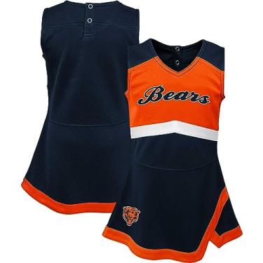 Imagem de Outerstuff Vestido infantil para meninas azul marinho Chicago Bears Cheer Captain Jumper Dress