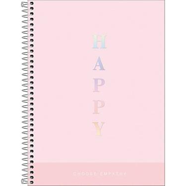 Imagem de Caderno capa plástica colegial 10x1 160 folhas Happy Rosa pastel Tilibra