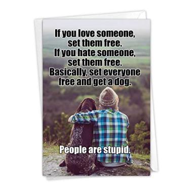 Imagem de Get A Dog: Cartão de aniversário hilário com palavras de conselhos do melhor amigo do homem, com envelope. C2565BDG