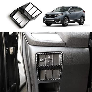 Imagem de YOFAMO para CR-V 2017-2022 ABS fibra de carbono botão de interruptor de farol ABS moldura adesivo de acabamento automotivo acessórios de decoração de interiores para Honda CRV 2017 2018 2019 2020 2021 2022