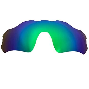 Imagem de Wetnenss Lentes de substituição para óculos de sol Oakley Radar EV Path OO9208/polarizadas de 1,5 mm/fáceis de instalar (verde)