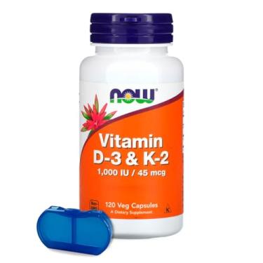 Imagem de Vitamina D.3 com K.2 Now Foods 120 Cap + Porta Cápsulas