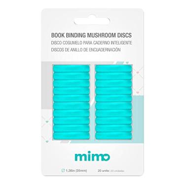 Imagem de Mimo Disco Cogumelo para Caderno Inteligente Azul Água - Grande - 35mm - 20 Unids - Ideal Para Personalizar Planners, Agendas, Cadernos de Anotações e Muito Mais - Até 180 Papéis de 75g/m²