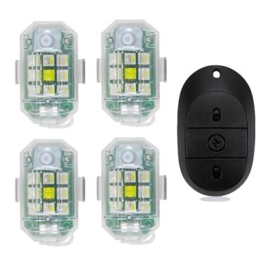 Imagem de Luzes de avião para carro, controle remoto recarregável, luzes estroboscópicas LED, alto brilho, 7 cores para carros, bicicleta, caminhão, scooter, mini aeronave, drone anticolisão, à prova d'água (4