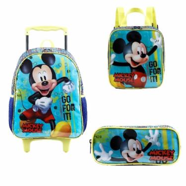 Imagem de Kit Mochilete Estojo e Lancheira Disney Mickey X2 Ref: 11600, 11604 e 11605 Xeryu`s