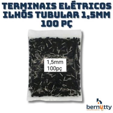 Imagem de Terminais Elétricos Ilhós Tubular 1,5mm 100 Pç - Bernutty
