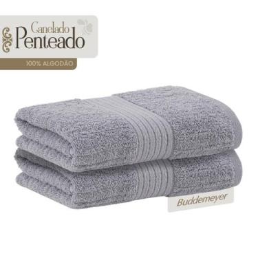 Imagem de Kit 2 Toalhas Buddemeyer Rosto Penteado Canelado Cinza