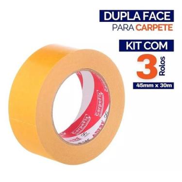 Imagem de Kit 3 Fita Dupla Face Carpefix para Carpete Adere 45MM X 30M