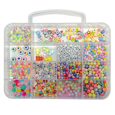 Imagem de Kit Missangas Infantil Colorida P Monta Pulseiras Colar 1400 - ADB