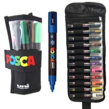 Imagem de Caneta Posca PC - 5M Estojo 12 Cores Marcador Uni Ball