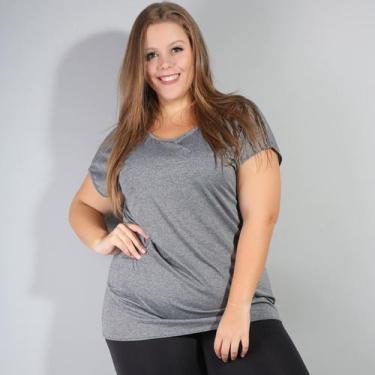 Imagem de Blusa Camiseta Básica Feminina Plus Size Dry Fit Seca Rápido - Carioca