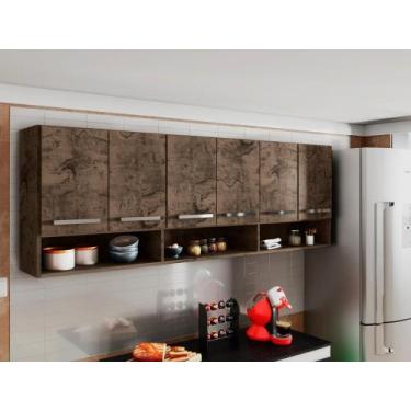 Imagem de Armario Aereo Suriname Castani 6 Portas Bela Casa - Casa Moderna Movel