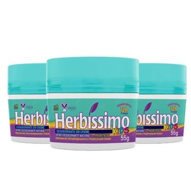 Imagem de Kit Desodorante Creme Herbíssimo Kids 55g - 3 unidades