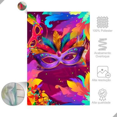 Imagem de Painel Festa Carnaval Vertical em Tecido Casadinho Máscaras de Carnava