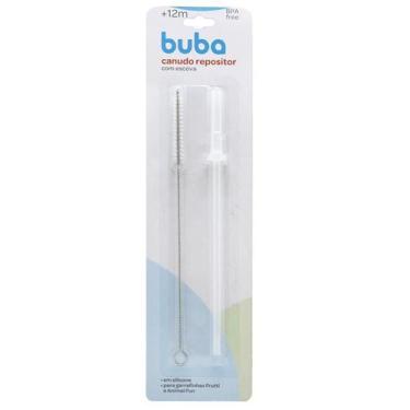 Imagem de Canudo Repositor Com Escova Refil em Silicone Bebê Infantil Garrafinha