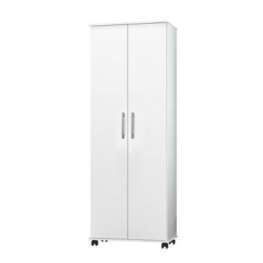 Imagem de Armário Multiuso Arezzo 2 Portas 4 Rodízios Branco J&A Móveis