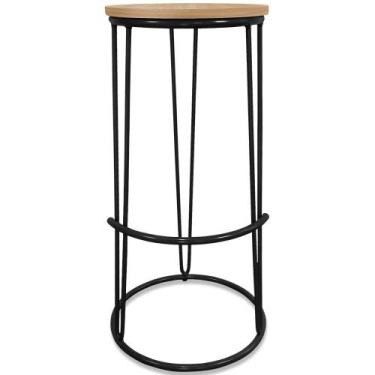 Imagem de Banco Banqueta Alta Industrial Dinamarca Em Aço Balcão Bar Cozinha Pre