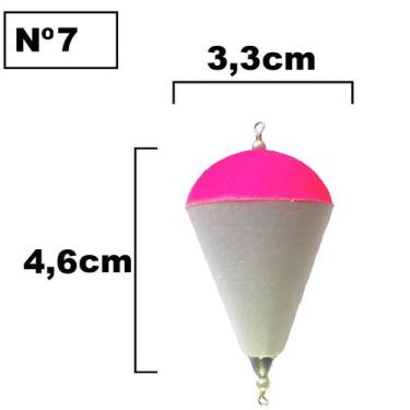 Imagem de Kit 5 Boia de Arremesso para Pesca em Isopor Nº4 Até Nº14 Pescaria Lam