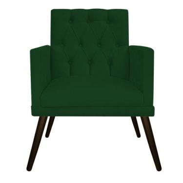 Imagem de Poltrona Decorativa Fernanda Pés Palito Tabaco Sala de Espera Recepção