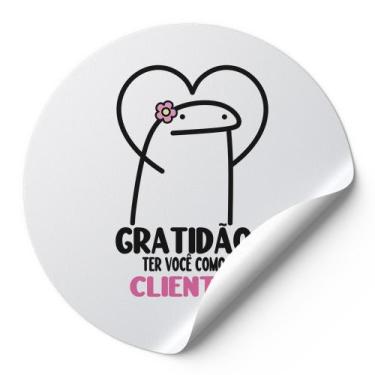 Imagem de 120 Etiquetas Adesivos Redondos Gratidão Ter Você Como Cliente Meme Be