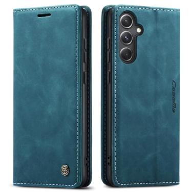 Imagem de FCOZCKLOM Capa carteira compatível com Samsung Galaxy S23FE com suporte para cartão, capa flip de couro com suporte para Samsung Galaxy S23FE 6,4 polegadas (azul)