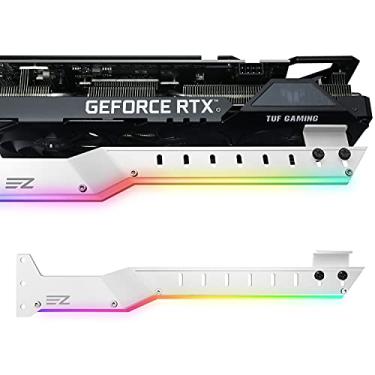 Imagem de EZDIY-FAB Suporte de GPU para placa de vídeo, suporte de GPU, suporte de placa de vídeo com LED ARGB 5V 3 pinos, suporte para placa de vídeo, suporte RX6700, RTX3090- 309EZ-Branco