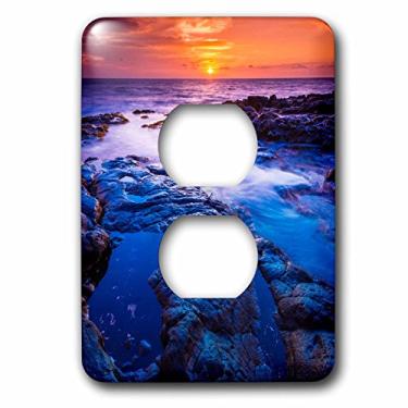 Imagem de 3dRose lsp_259235_6 Pôr do sol e piscina de marés acima do Pacífico, Kailua-Kona, Hawaii Plug Outlet Cover