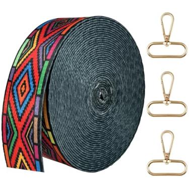 Imagem de ZHFMLY Correia de nylon impressa 1,5 cm 6 metros de espessura cinto de segurança tecido alça de bagagem envoltório tiras de fita jacquard mochila suprimentos decorativos para roupas (quadrados