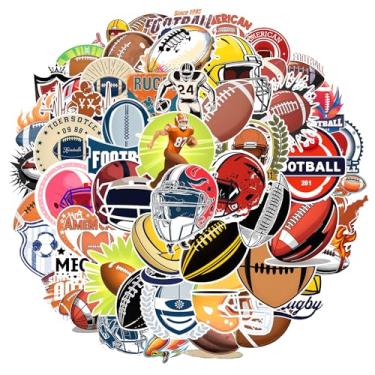 Imagem de 100 adesivos de futebol americano, adesivos esportivos a granel para garrafas de água, adesivos de capacete de futebol, adesivos de rúgbi, adesivos à prova d'água de vinil para scrapbook, planejador