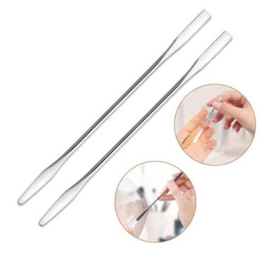 Imagem de Kit 2 Espátula Para Mistura Aplicação De Maquiagem Aço Inox Resistente