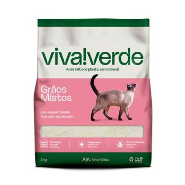 Imagem de Areia Higiênica Biodegradável Viva Verde Grãos Mistos Gatos 4kg