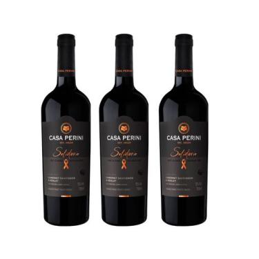 Imagem de Kit Vinho Casa Perini Solidário Cabernet e Merlot 750ml 3uni