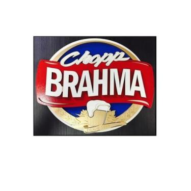 Imagem de Placa Decorativa Quadro Entalhado Em Madeira Brahma - Casa Nobre