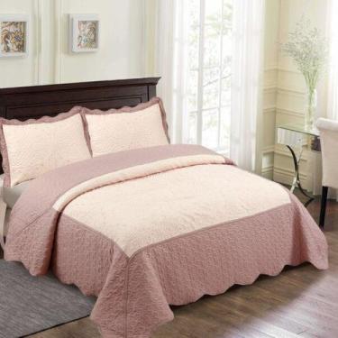 Imagem de Cobre Leito Colcha Casal Bordada Queem Maison 3pçs  - Angel distribuid