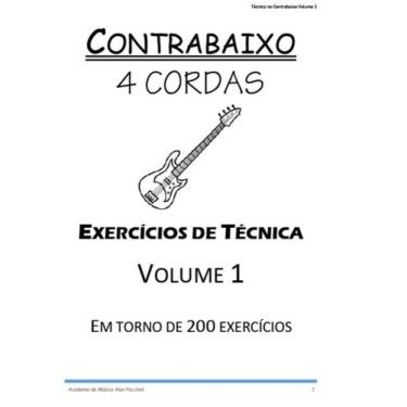 Imagem de Caderno de exercícios Contrabaixo Baixo 4 cordas  Técnica volume 1